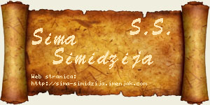 Sima Simidžija vizit kartica